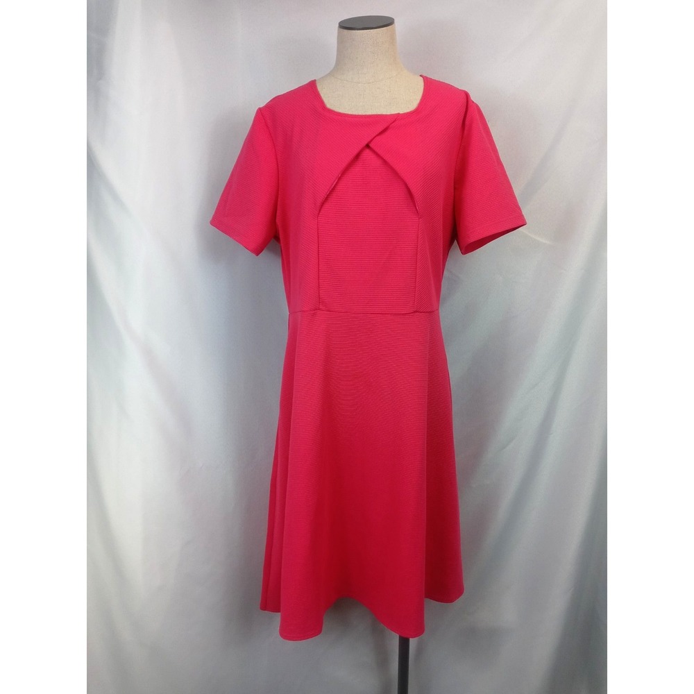 Anthony Richards Womens‎ Plus Dress 16W Pink Fit & Flare A-Line Stretch Knit
